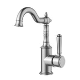 ACL Clasico Tall Basin Mixer Hook Spout - Brushed Nickel